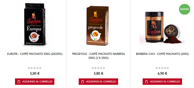 caffe barbera macinato