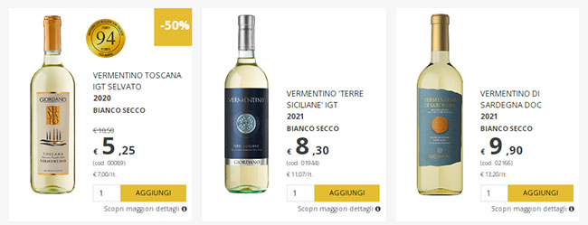 giordano vini vermentino di sardegna